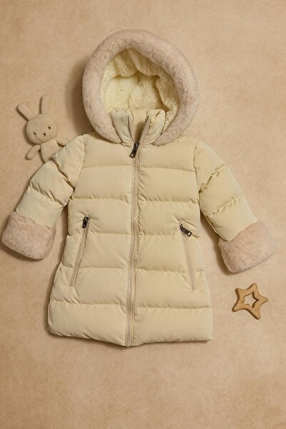 ZERA KIDS New Season Fur Lining K Hooded Baby Girl-Children's Coat