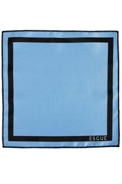 Esgue 6 cm Slim Thin A. Blue Satin Handkerchief Tie – Premium Slim Tie with Special Gift Box