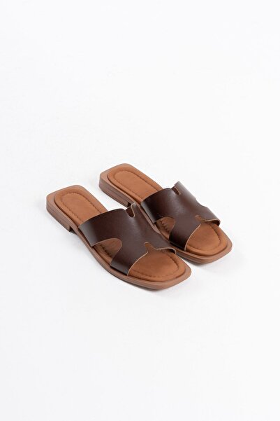 TRENDELLA Fergei Bitter Brown Genuine Leather Slippers