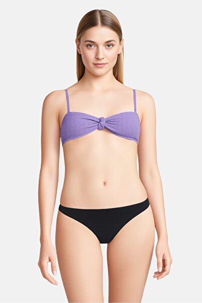 Calvin Klein الجزء السفلي من بيكيني سادة للنساء، أسود