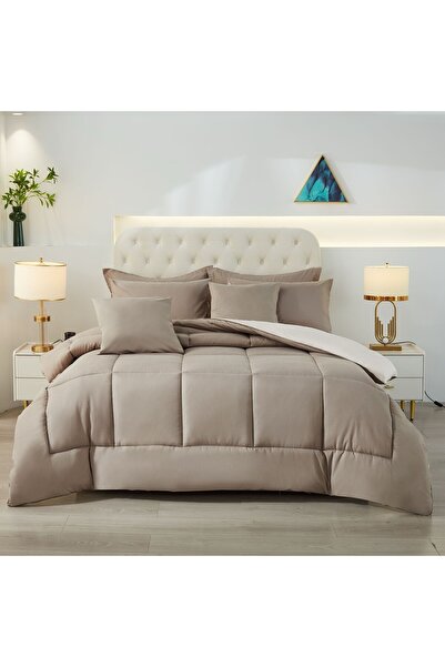 ShinyFlower Winter Comforter Set with Fixed Cotton Filling ,Soft Microfiber Fabric, Single Size 220x160 cm