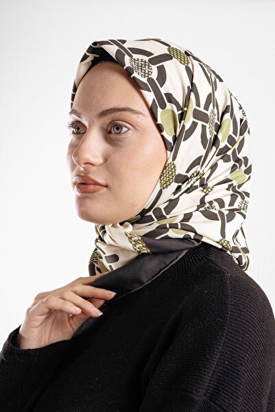 Akel Patterned Silky Alfa Silk Scarf – Soft Texture, Easy to Shape, 95X95 Women's Scarf