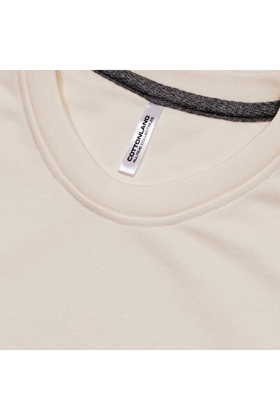 Cottonland Women's Venezia Relaxed Fit Slit Crew Neck Sweatshirt Ecru