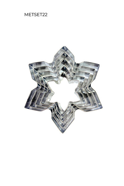 PASTRY PLANET Metal Flower-2 Serrated Volovan / Cookie Mold 6 Pieces