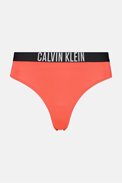 Calvin Klein بيكيني سفلي للنساء بشعار العلامة التجارية، برتقالي فاتح