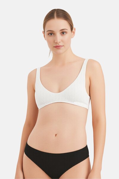 Calvin Klein Women Textured Non Padded Triangle Bra, White