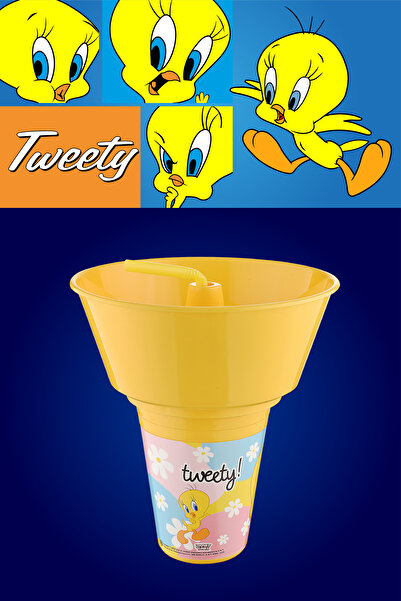 Waldern Home Tweety Lisanslı Mısır Kovalı Pipetli Bardak