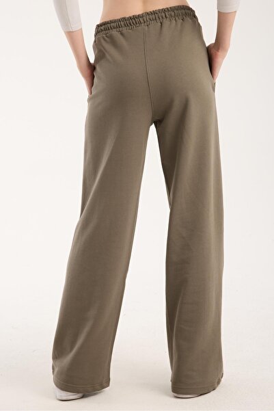 Store 100% Cotton Wide Leg Lace-Up Women's Trousers/Sweatpants