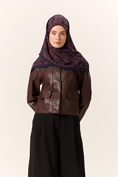 Silk Home Eșarfă din amestec de viscoză Velora, albastru închis-rosu claret, ...