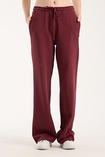 Store 100% Cotton Wide Leg Lace-Up Women's Trousers/Sweatpants