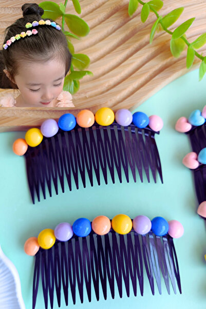 Nisankids Πολύχρωμη φιγούρα χτένας με αγκράφα για κορίτσια 2 τεμάχια