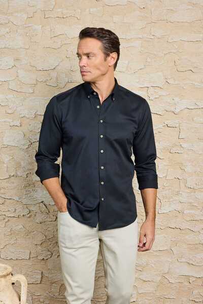 RUFELLI Kadife Görünümlü Pamuklu Slim Fit Erkek Gömlek