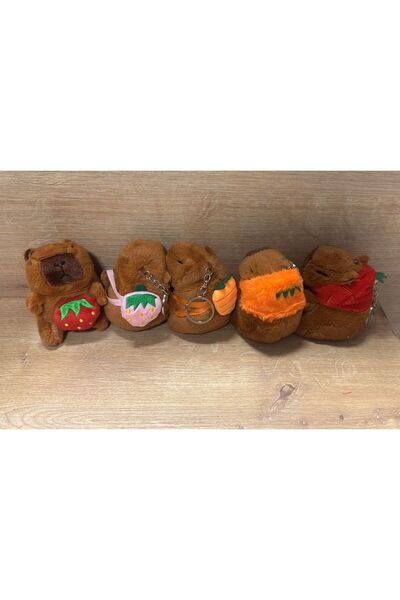 synshop Kapibara Peluş Anahtarlık Kaplumbağalı Yeşil Sülüfat / Capybara Oyunc...