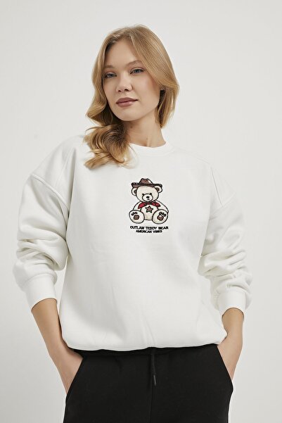 Arma Life Armalife 5433 Bear Embroidered Bis Collar Women's Sweatshirt