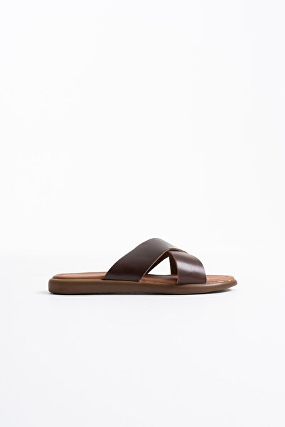 TRENDELLA Weasley Bitter Brown Genuine Leather Slippers