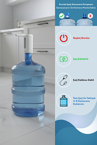 KUMTEL Şarjlı Damacana Su Pompası HSDSP-1200