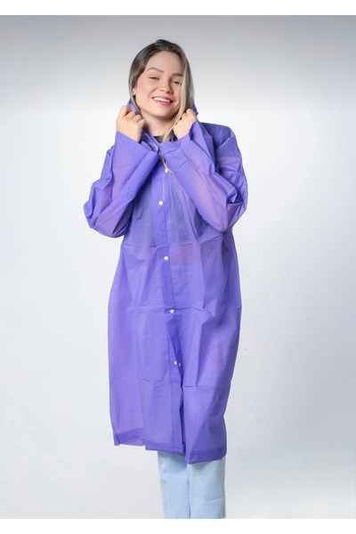 DEV 3 ADAM Unisex Women-Men Waterproof Windproof Raincoat with Snap Fasteners Hooded