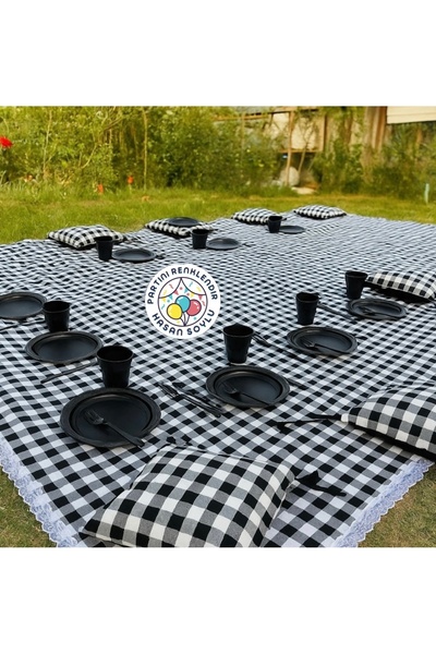 Partini Renklendir Siyah Renk Şık Plastik Lüks Tabak, Çatal, Bardak 25’Li Set...