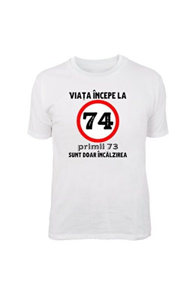 T&M Personalizare Tricou personalizat - Viața începe la 74 de ani, bumbac, 2X...