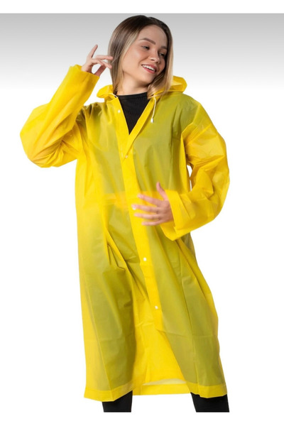 DEV 3 ADAM Unisex Women-Men Waterproof Windproof Raincoat with Snap Fasteners Hooded