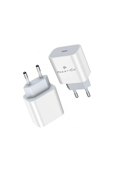 PRESTICO Încărcător de perete Premium cu încărcare rapidă, 20W, 3A, 1x USB-C, alb (compatibil cu Apple)