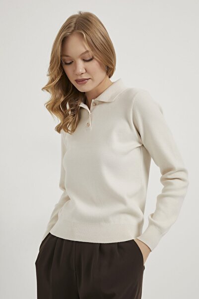 Arma Life Armalife 4947 collar gold button premium women's sweater