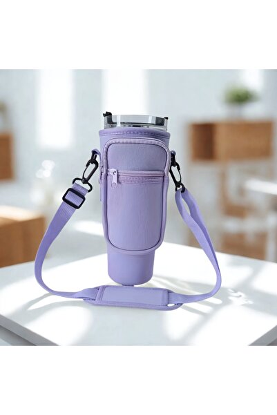 Store Quencher 1.18 Lt Thermos Case with Straw, Thermos Bag with Shoulder Strap, Case Bag with Zippered Pocket