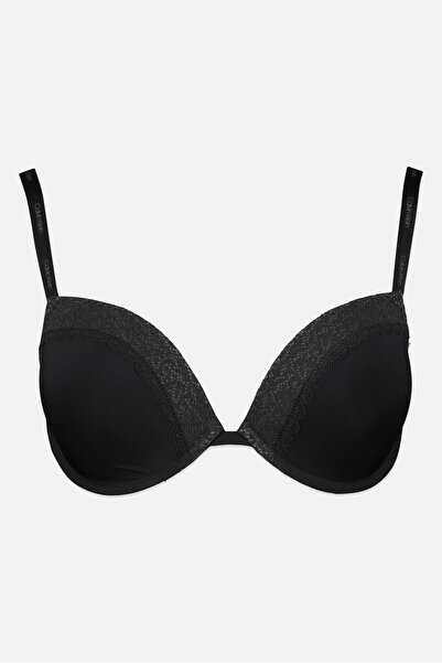 Calvin Klein Women Padded Under Wire Textured Push Up Bra, Black