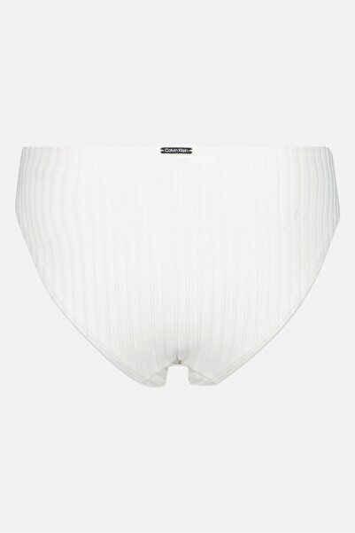 Calvin Klein Women Ribbed Pull On Bikini Bottom, White