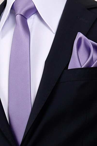 Esgue 6 cm Slim Thin Lilac Satin Tie – Premium Slim Tie with Special Gift Box