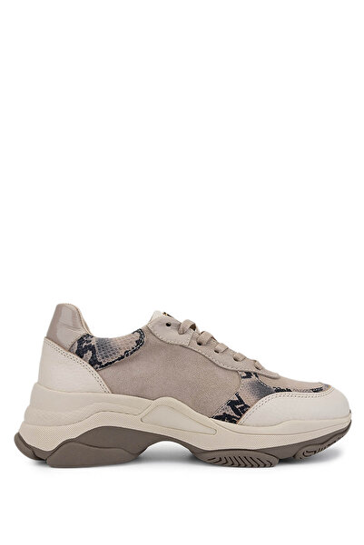 Tamer Tanca Women's Genuine Leather Beige Suede Sneakers & Sneakers