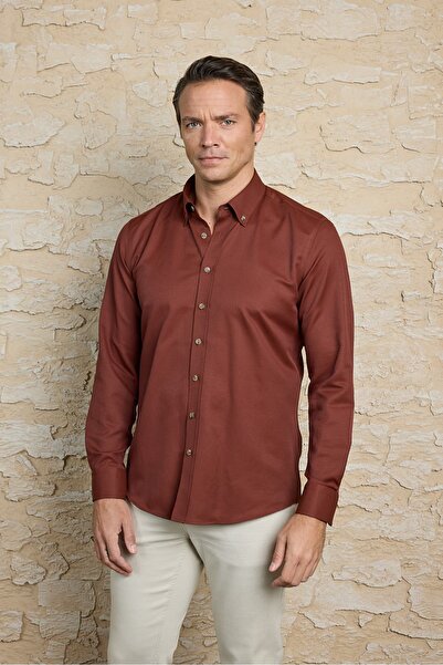 RUFELLI Velvet Look Cotton Slim Fit Men's Shirt