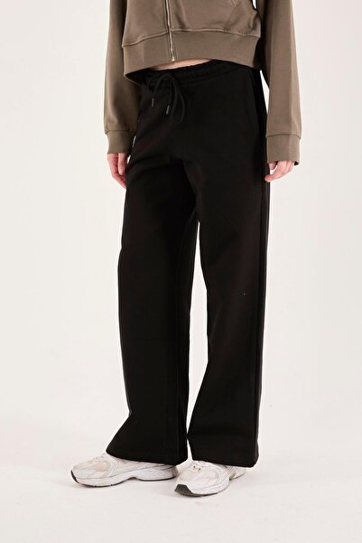 Store 100% Cotton Wide Leg Lace-Up Women's Trousers/Sweatpants