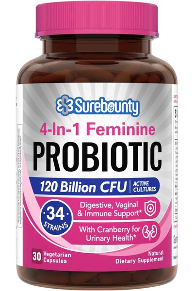 Surebounty Probiotics for Women, 120 Billion CFU, 34 Strains, 30ct