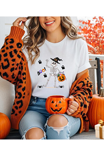 ASELİNDA Halloween Skeleton B Printed Combination T-Shirt (Add 2 Items to Make a Combination)