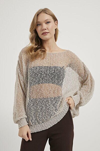 Arma Life Armalife 2925 low shoulder transparent knit women's blouse