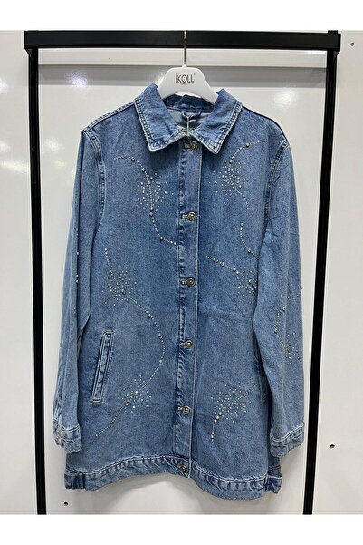 İDOL GİYİM Taş baskılı denim ceket