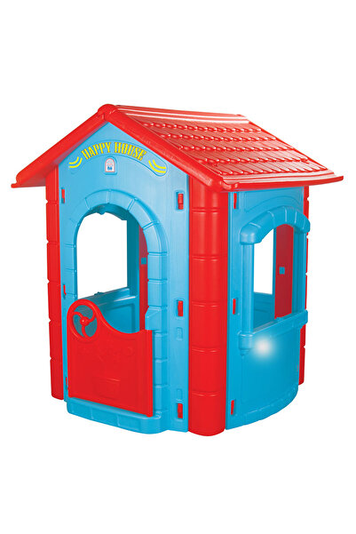 PİLSAN Happy House Blue/Red children's garden playhouse, indoor/outdoor use, weatherproof plastic