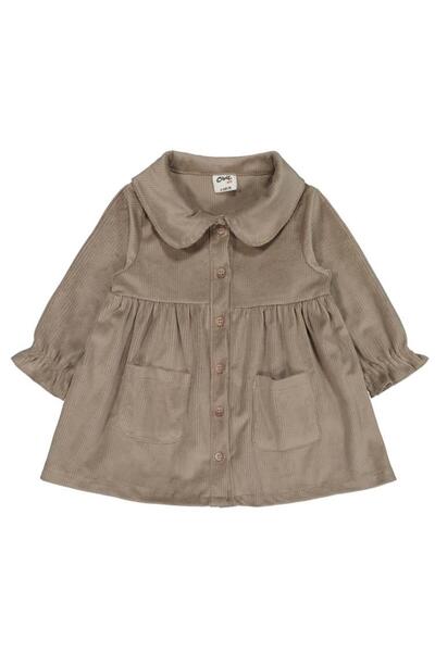 Civil Baby Button and Pocketed Dress for 6-18 Months - Beige6-9 Months