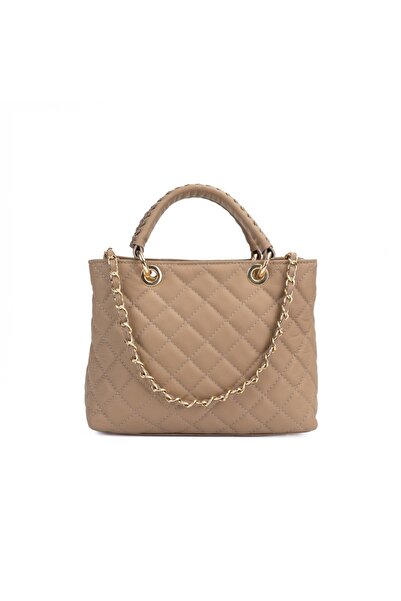 Posete Fagaras Mini Georgie Leather Purse - Dark Cream, 3 Compartments, 3 Pockets, Adjustable Strap