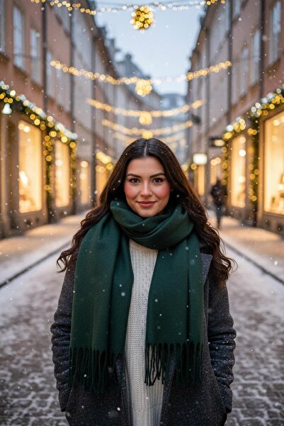 Eke Tekstil Şal cu ciucuri cu textura moale