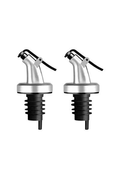 Frolde 2 Adet Gümüş Renk Kapaklı Damlatmaz Yağ Tıpası Yağdanlık Şişe Ucu Yağlık Sirkelik Sosluk Damlatmaz