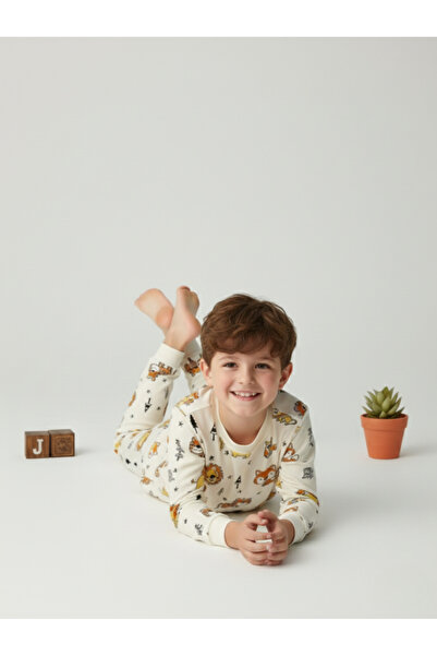 ROSAMİNA Σετ πιτζάμες για αγόρια 100% βαμβακερό με σχέδιο λιονταριού