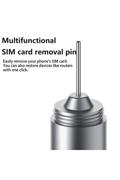 LivX سلسلة مفاتيح من الألومنيوم 2 في 1 - فرشاة تنظيف + إبرة بطاقة SIM OTGFR