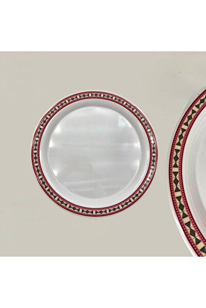 LANDREEN Melamine rice serving plates/dishes with a traditional design, break-resistant, microwave safe, sizes 40/45/50cm