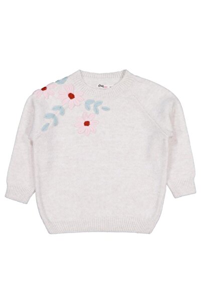 Civil Girls Flower Embroidered Sweater for Ages 2-5 - Beige 2-3 Years