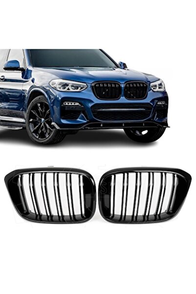 AutoUp Grile duble BMW X3 X4, G01 G02 F97 F98 2017-2021 Negru Lucios