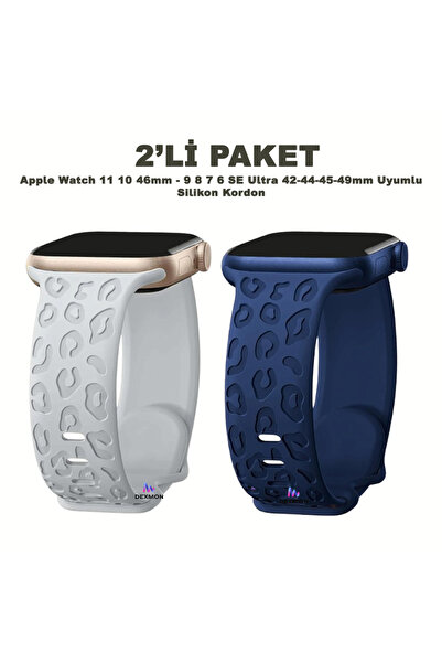 Dexmon Apple Watch 11 10 46mm 9 8 7 6 SE Ultra Uyumlu 42-44-45-49mm Leopar De...