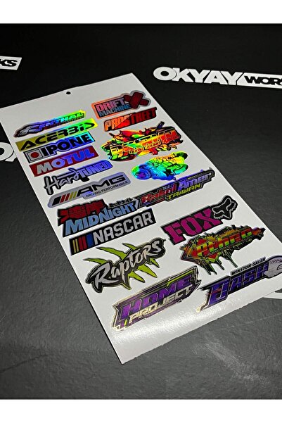 OkyayWorks Motor Sticker Paket #4- Araba-Motosiklet Etiket Sticker