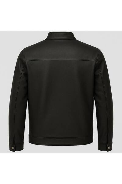 BASEL.CO Ανδρικό δερμάτινο μπουφάν εφαρμοστό - Απλό και κομψό